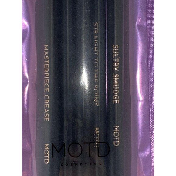 5 pc MOTD Cosmetics Eye Got It Brush Set Blend Detail Black Rose Gold Vegan NEW - Picture 3 of 5
